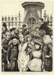 Free Education, Children drinking at a Fountain out of School Hours